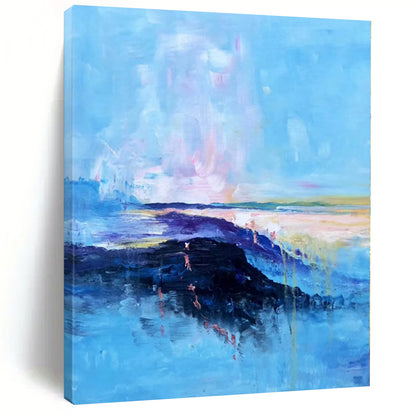 “Pastel Sky Coastal View” Abstract Acrylic Art CT0326