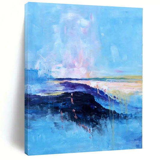 “Pastel Sky Coastal View” Abstract Acrylic Art CT0326