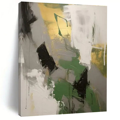 “Gold - Green - Gray Abstract Fusion” ，Abstract Acrylic Painting CT0815