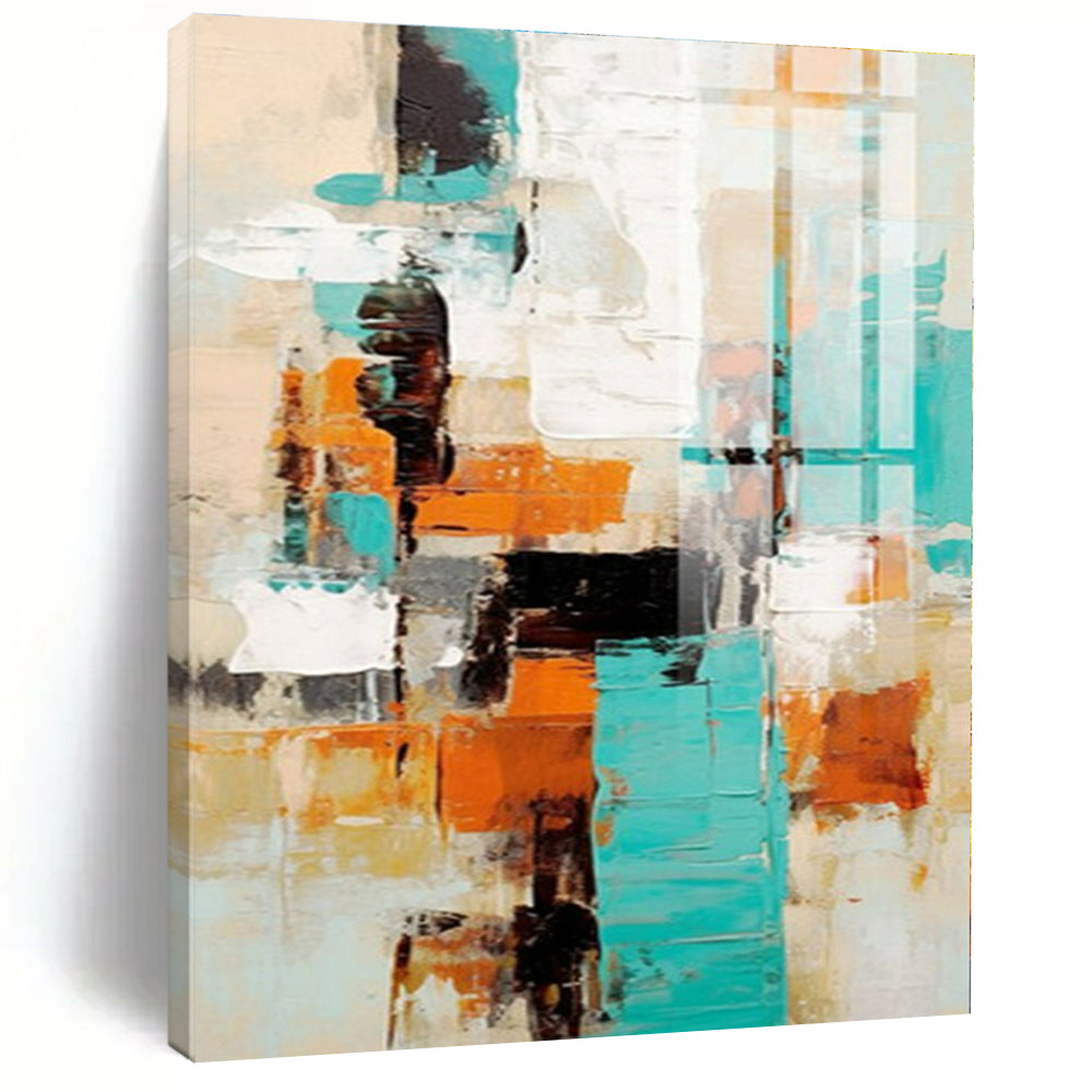 Teal - Orange Urban Abstract - Abstract Cityscape Acrylic CT1272
