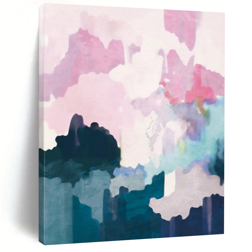 “Pastel Abstract Clouds” - Pink, Purple, Blue, White Abstract Painting On Canvas DTP235