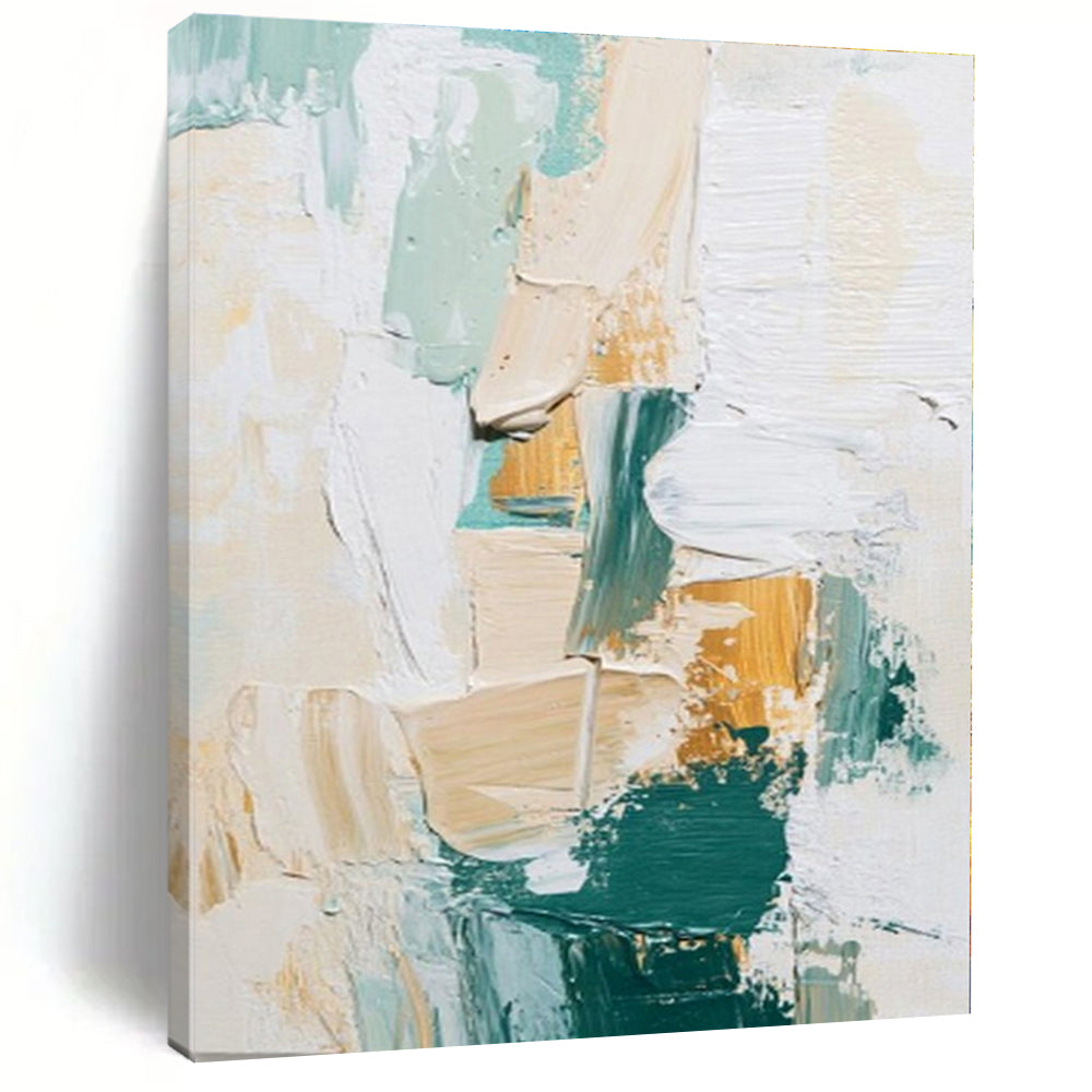 Pastel - Gold Textured Abstract - Abstract Impasto Acrylic CT1282