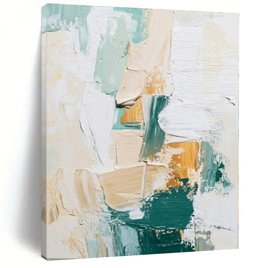Pastel - Gold Textured Abstract - Abstract Impasto Acrylic CT1282