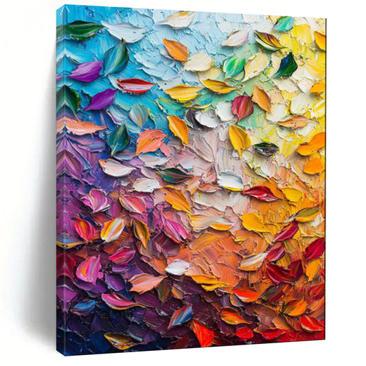 “Colorful Petal Mosaic” – Impasto Floral Oil Creation CT2071