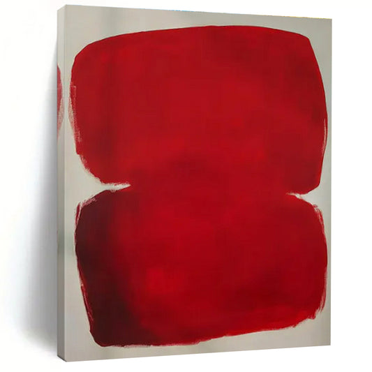 “Minimalist Red Forms: Abstract Color - Field Art” ，Color - Field Abstract Acrylic Painting CT0879