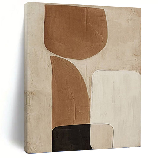 Neutral Tones Abstract Composition - Abstract Painting On Canvas DKH1494