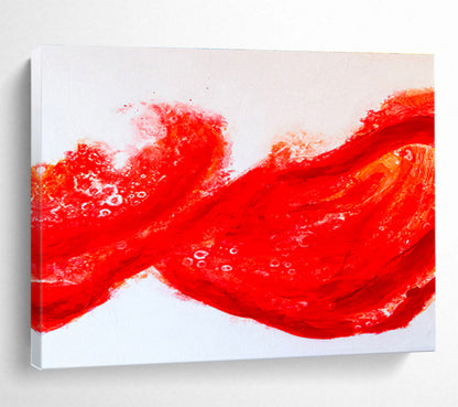 “Dynamic Red Abstract Wave” Abstract Watercolor Painting On Canvas DKH569