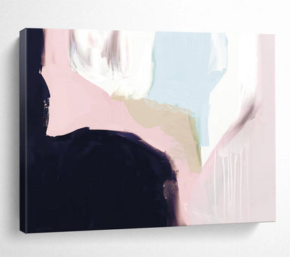 “Soft Pastel Shapes” Minimalist Abstract Painting On Canvas DLZ132