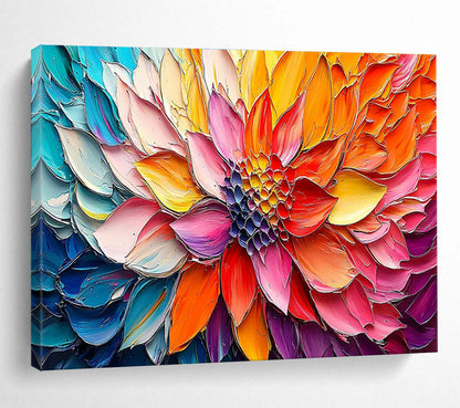 “Colorful Blossom - Vivid Multicolor Flower Painting On Canvas” DKH866