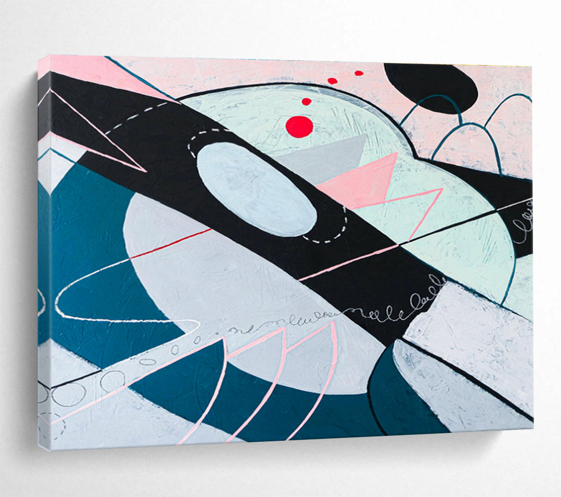 “Pastel Geometric Dreamscape” Abstract Acrylic Painting On Canvas DKH549