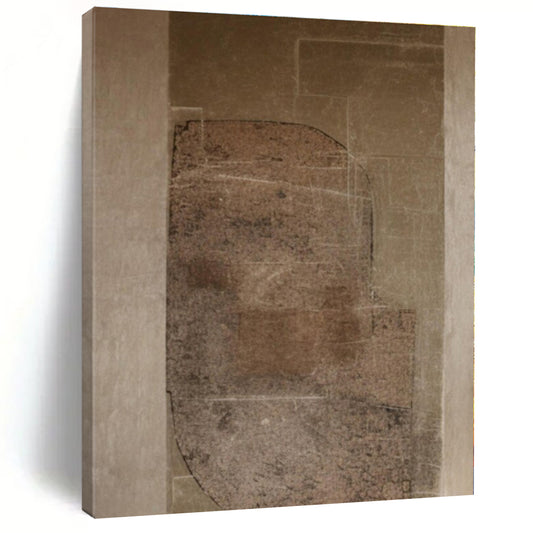 Vintage Map - Like Textures in Brown - Mixed - Media Abstract CT1286
