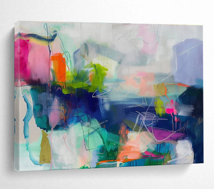 “Bold Color Chaos & Calm” Abstract Acrylic Painting On Canvas DKH474