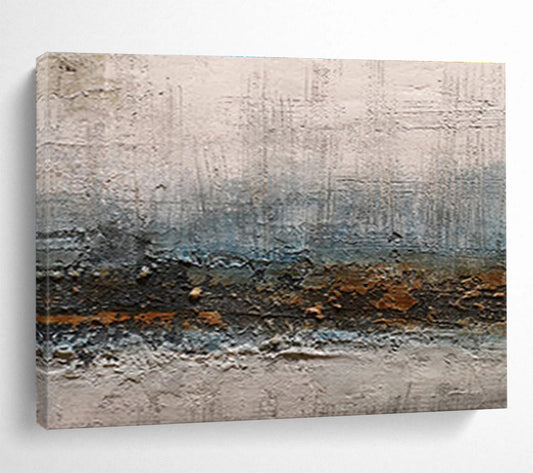 “Textured Neutral Tones” Abstract Mixed - Media Painting On Canvas DKH374