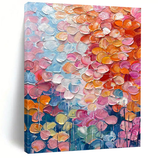 “Pastel Petal Impasto” - Floral Textured Painting On Canvas DKH1657