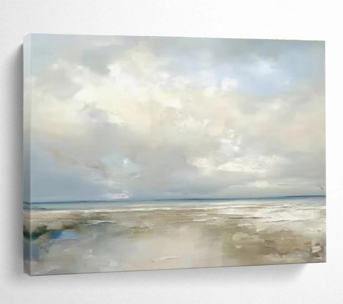 Light and Airy Beach Scene Painting On Canvas DKH322