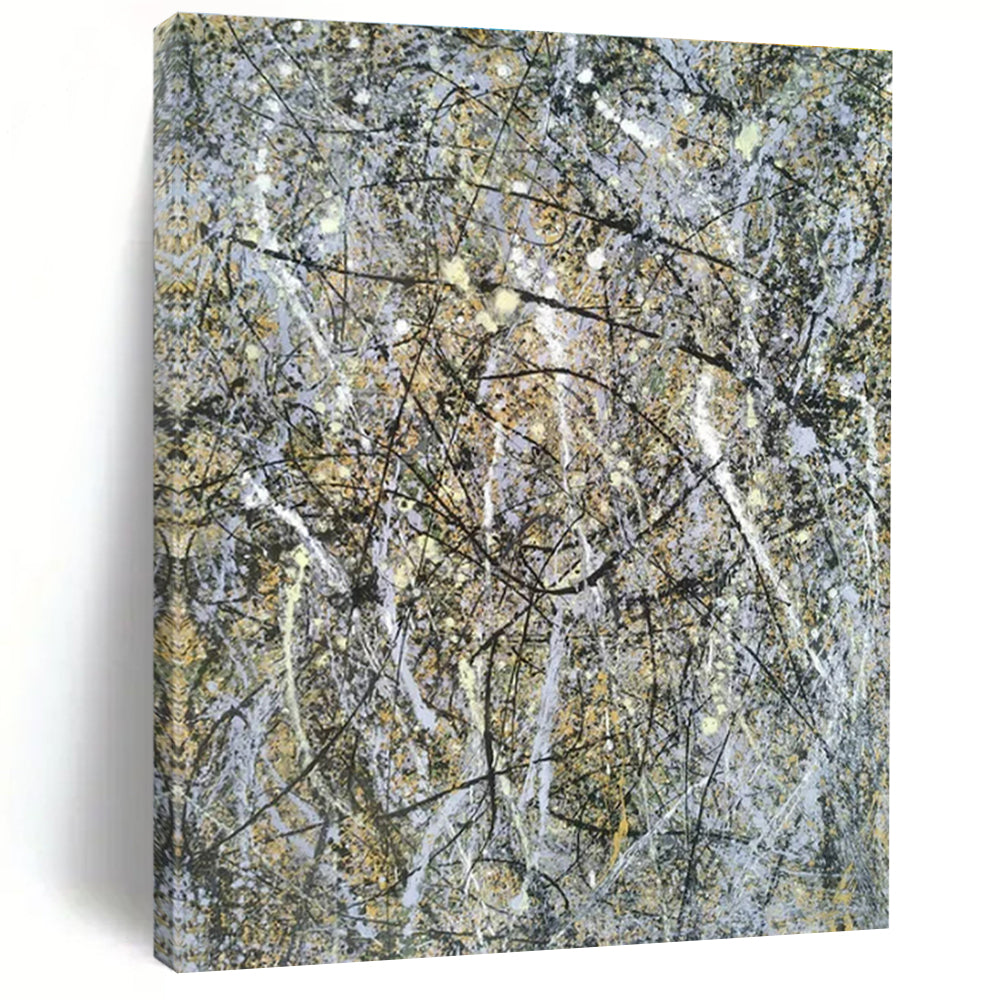 “Chaotic Gray Splatters” ，Abstract Expressionist Drip Painting CT0905