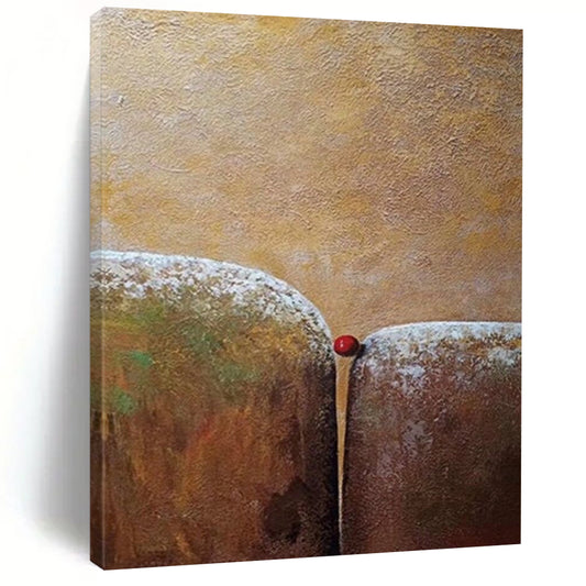 “Brown Textured Forms” - Surrealist Minimalist Painting On Canvas DTP033