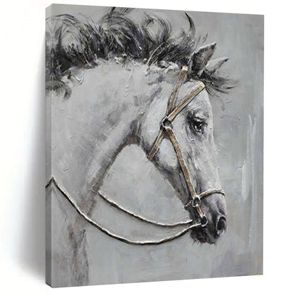 “Textured Horse Portrait” – Impasto Oil Painting On Canvas CT2179