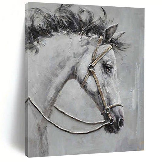 “Textured Horse Portrait” – Impasto Oil Painting On Canvas CT2179