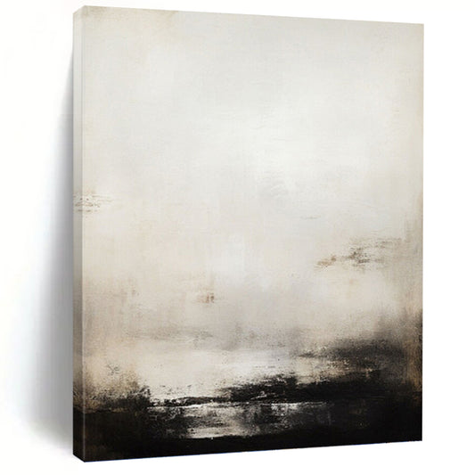 Monochromatic Gray and White Abstract - Abstract Painting On Canvas DKH1498