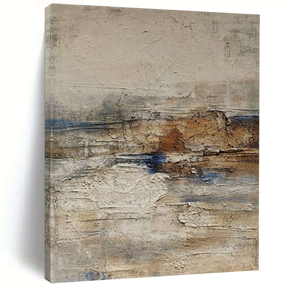 “Beige - Brown & Blue Textured Mix” – Abstract Mixed - Color Art CT0969