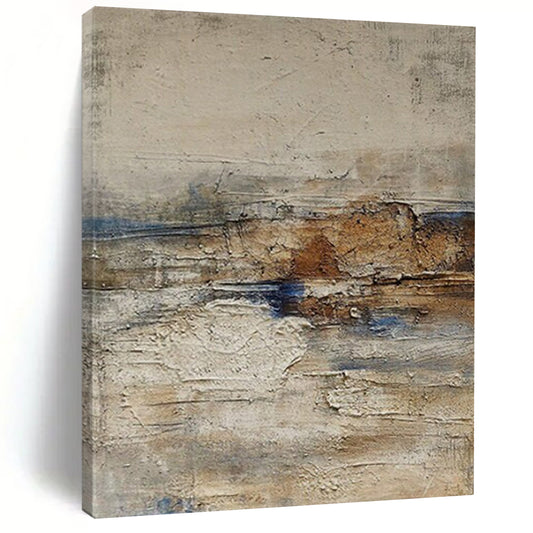 “Beige - Brown & Blue Textured Mix” – Abstract Mixed - Color Art CT0969