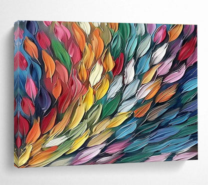 Colorful Feather - Like Forms Painting On Canvas DKH689