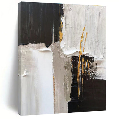 “Black - White - Gold Abstract Accents” ，Abstract Acrylic Painting CT0788