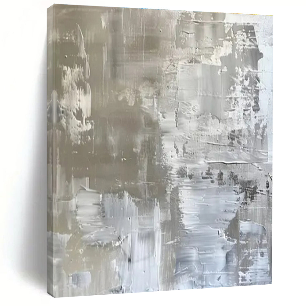 “Gray - White Abstract Textures” ，Abstract Acrylic Painting CT0852