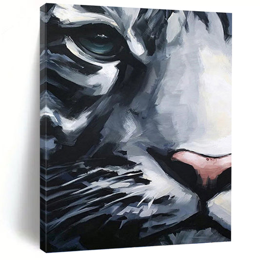 Expressive White Tiger - Wildlife Painting On Canvas DKH1454