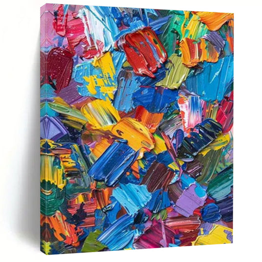 “Vibrant Color Bursts, Textured Dabs” - “Color Carnival”，Abstract Impasto Painting CT0685