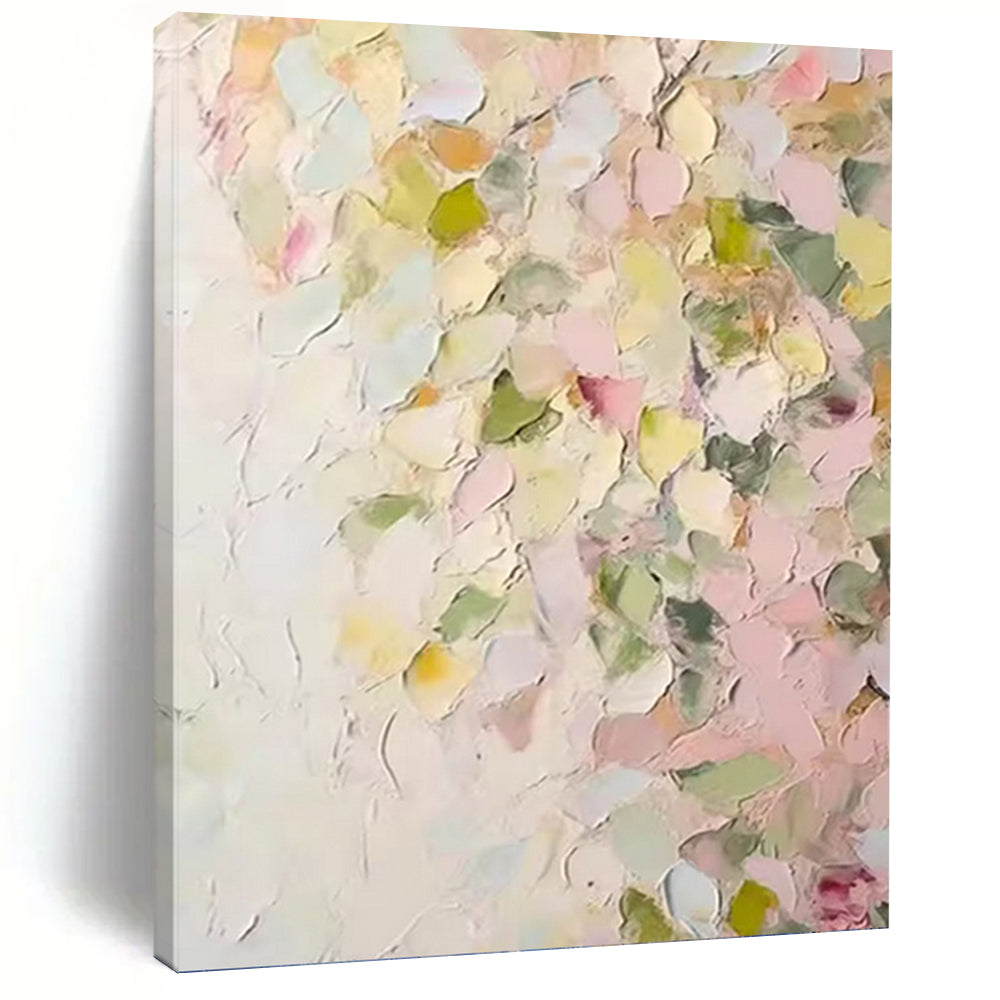 Pastel Floral Impression - Impasto Flower Painting On Canvas DKH1391