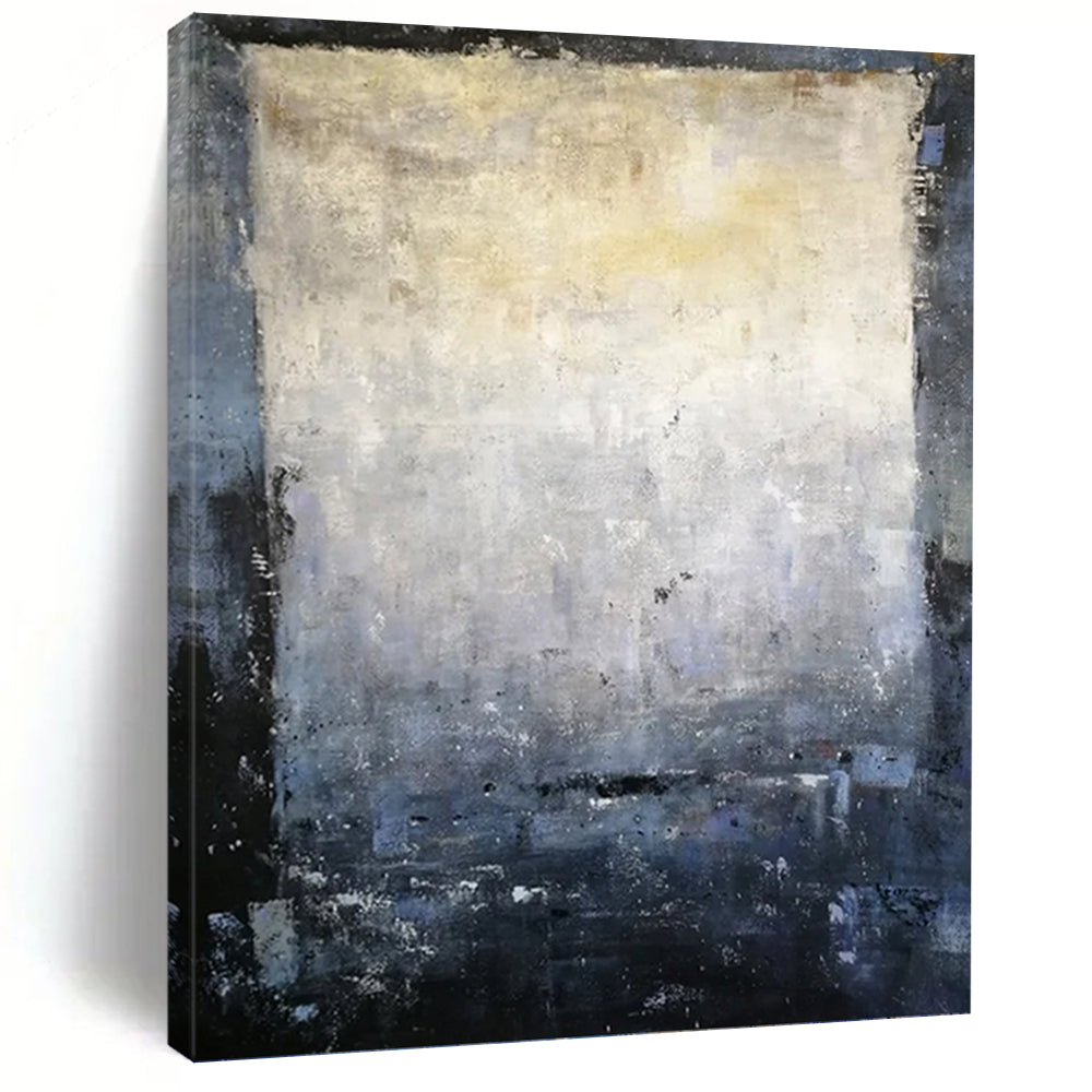 “Shadowed Minimalism” - Gray & Black Abstract Textured Painting On Canvas DKH1577