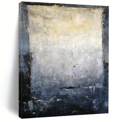 “Shadowed Minimalism” - Gray & Black Abstract Textured Painting On Canvas DKH1577