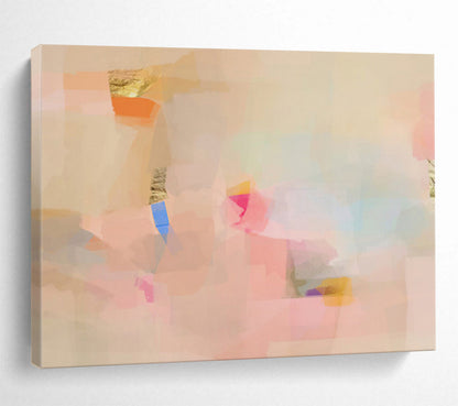 Soft Pastel Abstract Shapes - Subtle Hues and Gentle Forms Painting On Canvas DKH033
