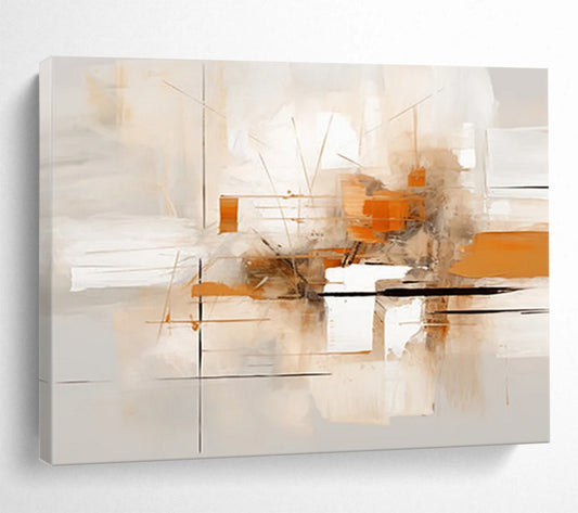 “Subtle Tones Abstract Geometry” Minimalist Abstract Painting On Canvas DLZ097