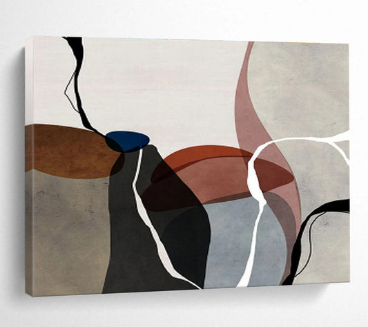 “Organic Shapes: Neutral & Pastel” Abstract Minimalist Painting On Canvas DKH358