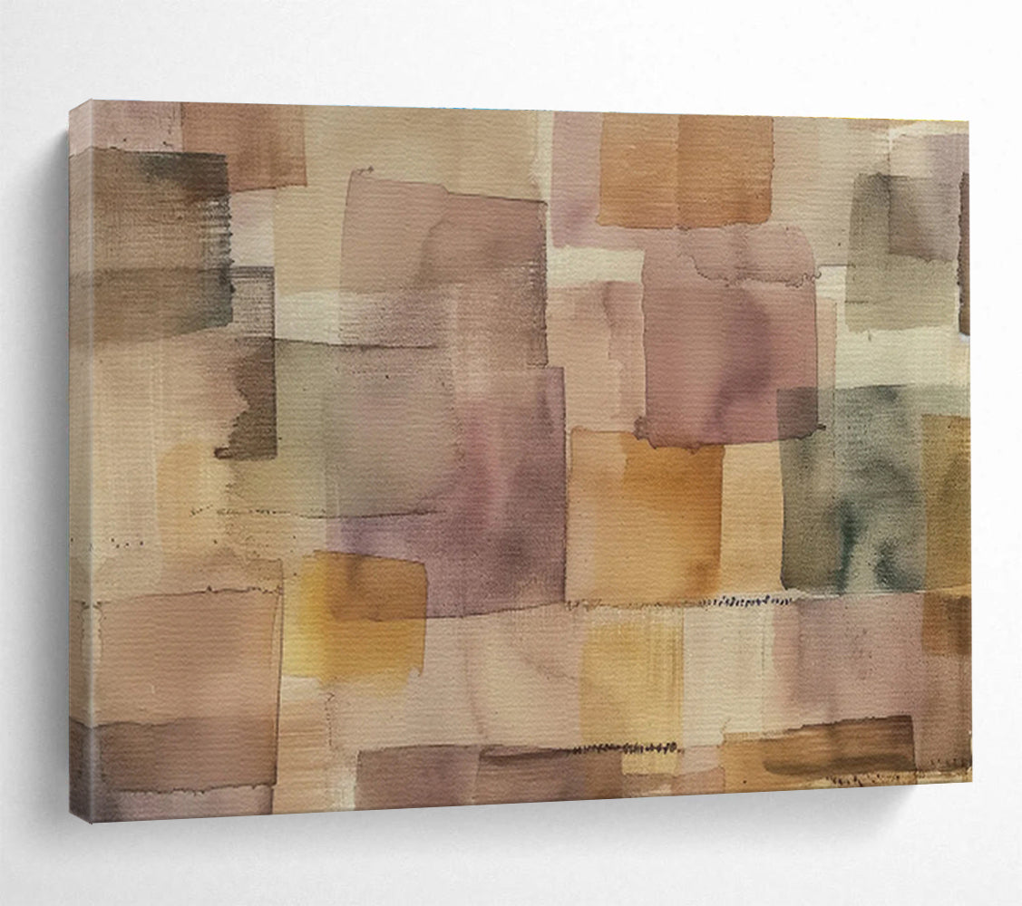 Pastel Patchwork - Watercolor - Style Abstract Painting On Canvas DKH592