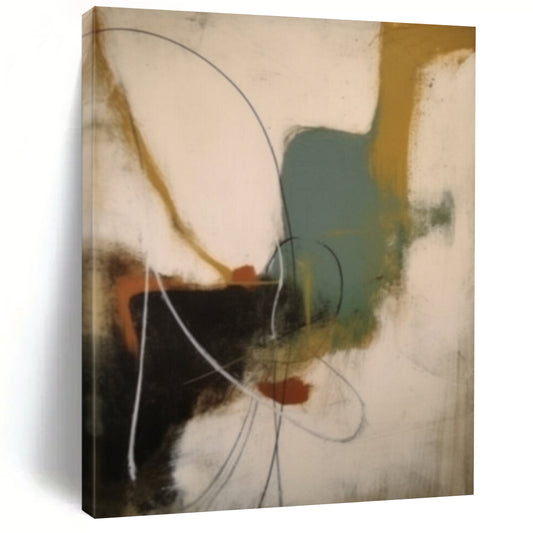 “Colorful, Abstract Fusion ‘Vibrant Interplay’” - Impasto Abstract Painting On Canvas DTP364