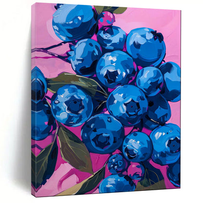 “Vibrant Blueberries on Pink” - Pop - Art Still Life CT2013