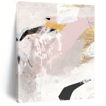 “Elegant Pink - Gray - Gold Abstract” - Contemporary Abstract Painting On Canvas DTP188