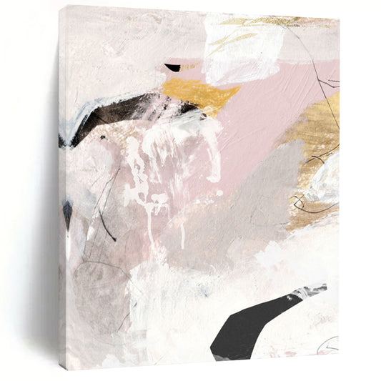 “Elegant Pink - Gray - Gold Abstract” - Contemporary Abstract Painting On Canvas DTP188