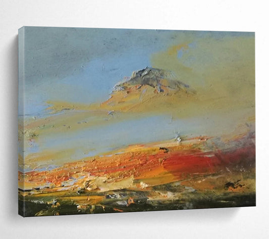 “Colorful, Textured Mountain ‘Vibrant Peak View’” - Impasto Landscape Painting On Canvas DLZ042