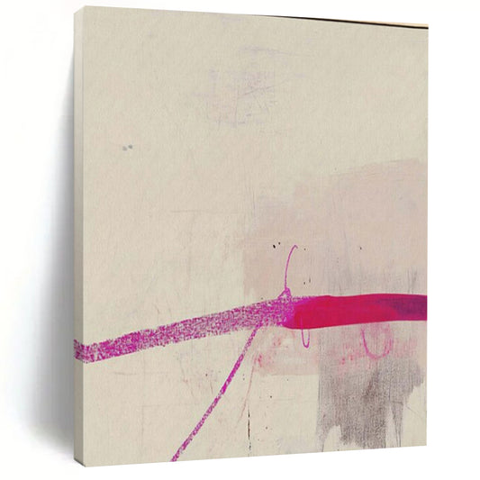 “Pink Line on Light” – Minimalist Abstract Art CT1045