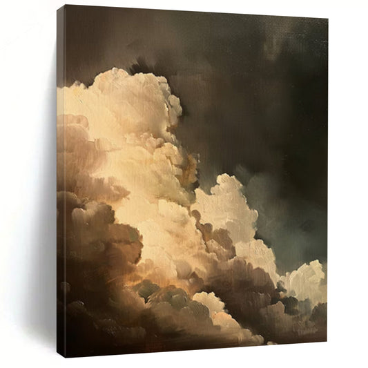 “Dark Sky Cumulus Clouds” - Romantic Realist Painting On Canvas DTP014