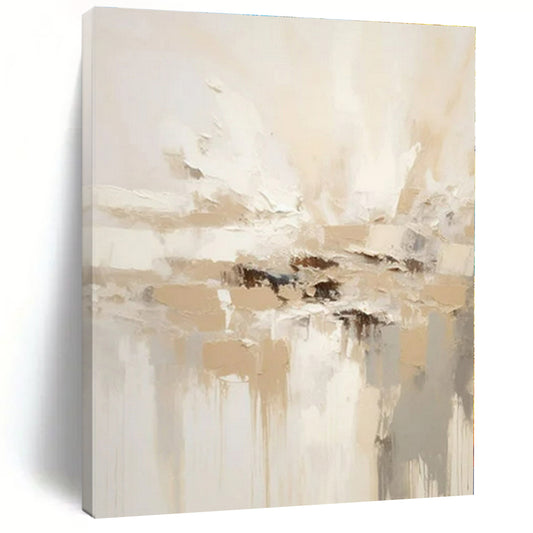 Neutral Tones with Textured Layers - Impasto Abstract Acrylic On Canvas CT1344