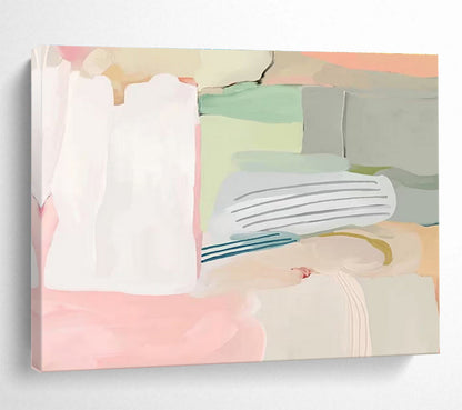 “Pastel Color Block Abstract” Abstract Acrylic Painting On Canvas DKH412