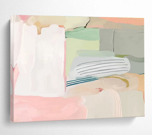 “Pastel Color Block Abstract” Abstract Acrylic Painting On Canvas DKH412