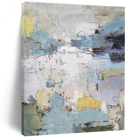 “Colorful, Abstract Cityscape ‘Urban Mosaic’” - Impasto Abstract Painting On Canvas DTP352