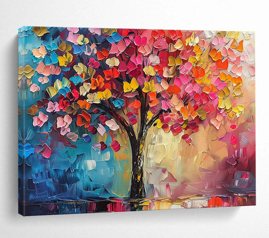 “Rainbow Tree of Life” - Symbolic Impasto Painting On Canvas DKH858